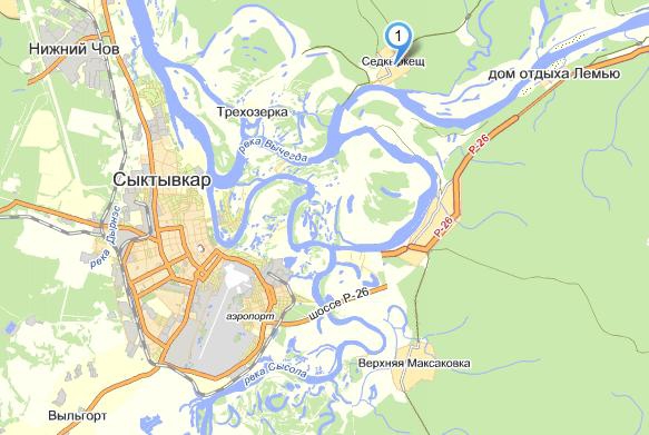 Пос.Седкыркещ на карте